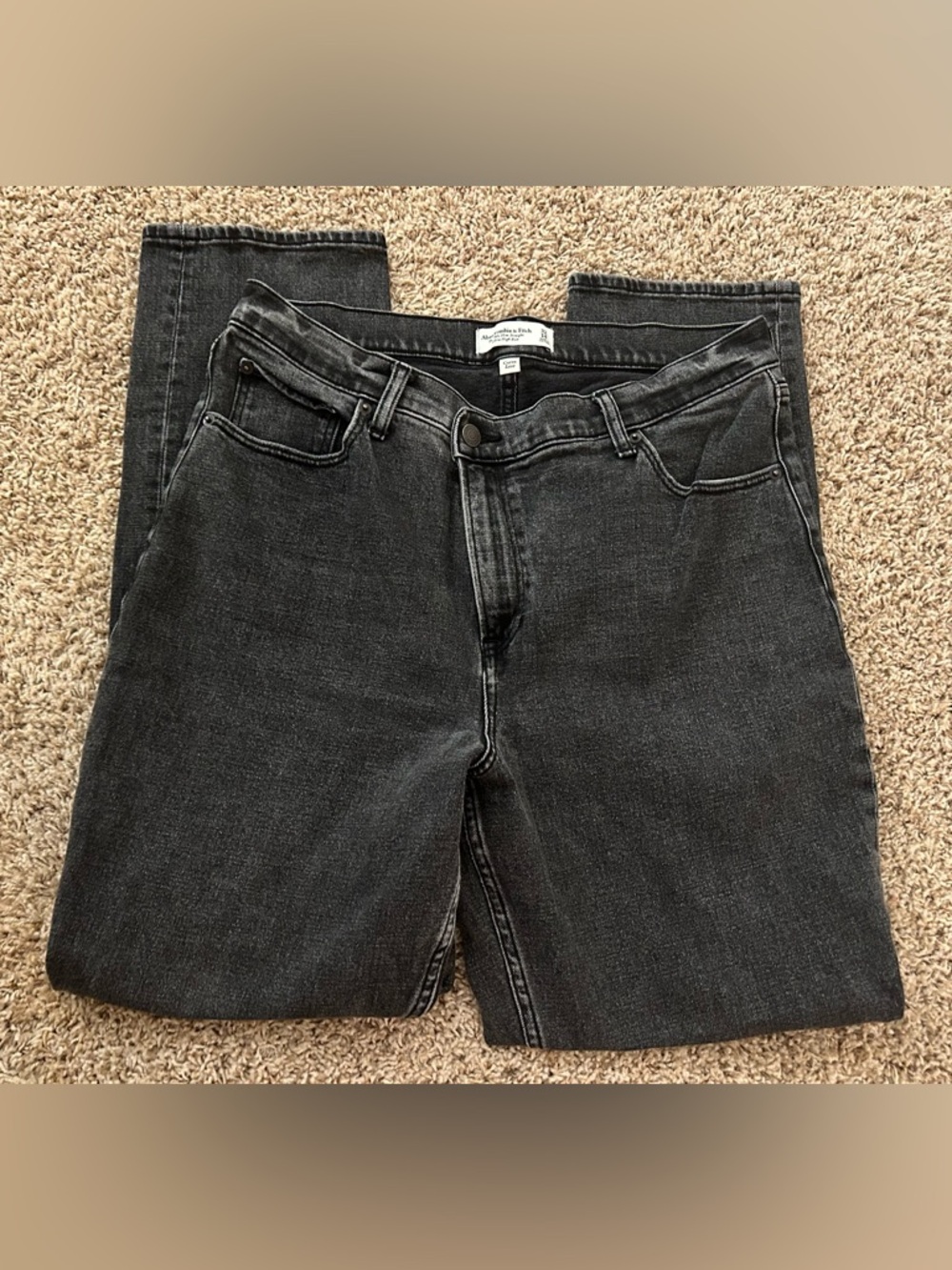 Abercrombie & Fitch Women's Black Wash Straight-Leg Jeans